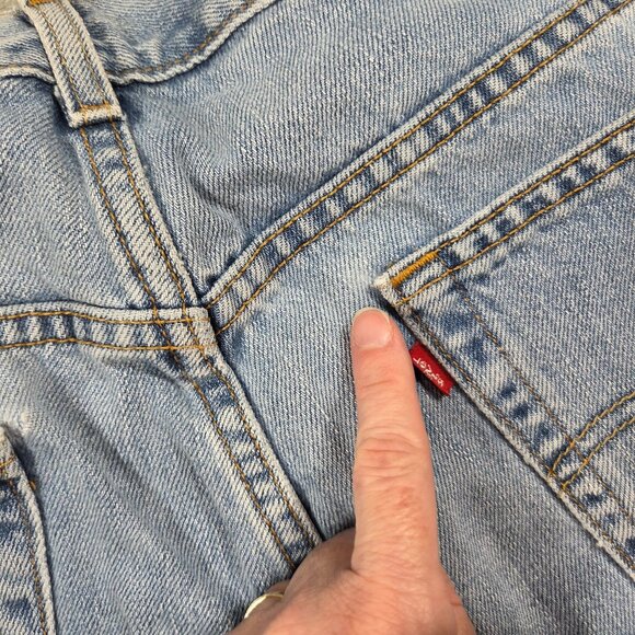 Levis 505 Jeans Mens 40X32 Blue Classic Straight Light Wash Denim Workwear READ - Picture 9 of 14